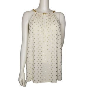 Michael Kors Metallic Gold Sleeveless Chain Top Medium